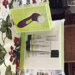 Clear proof acne system, and skin brush.